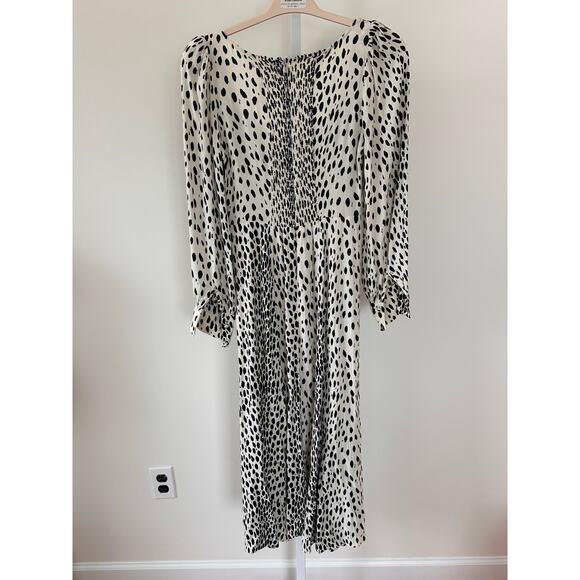 Reformation Alessi Polka Dot Ivory Long Sleeve Midi Dress size 4 - Picture 6 of 10